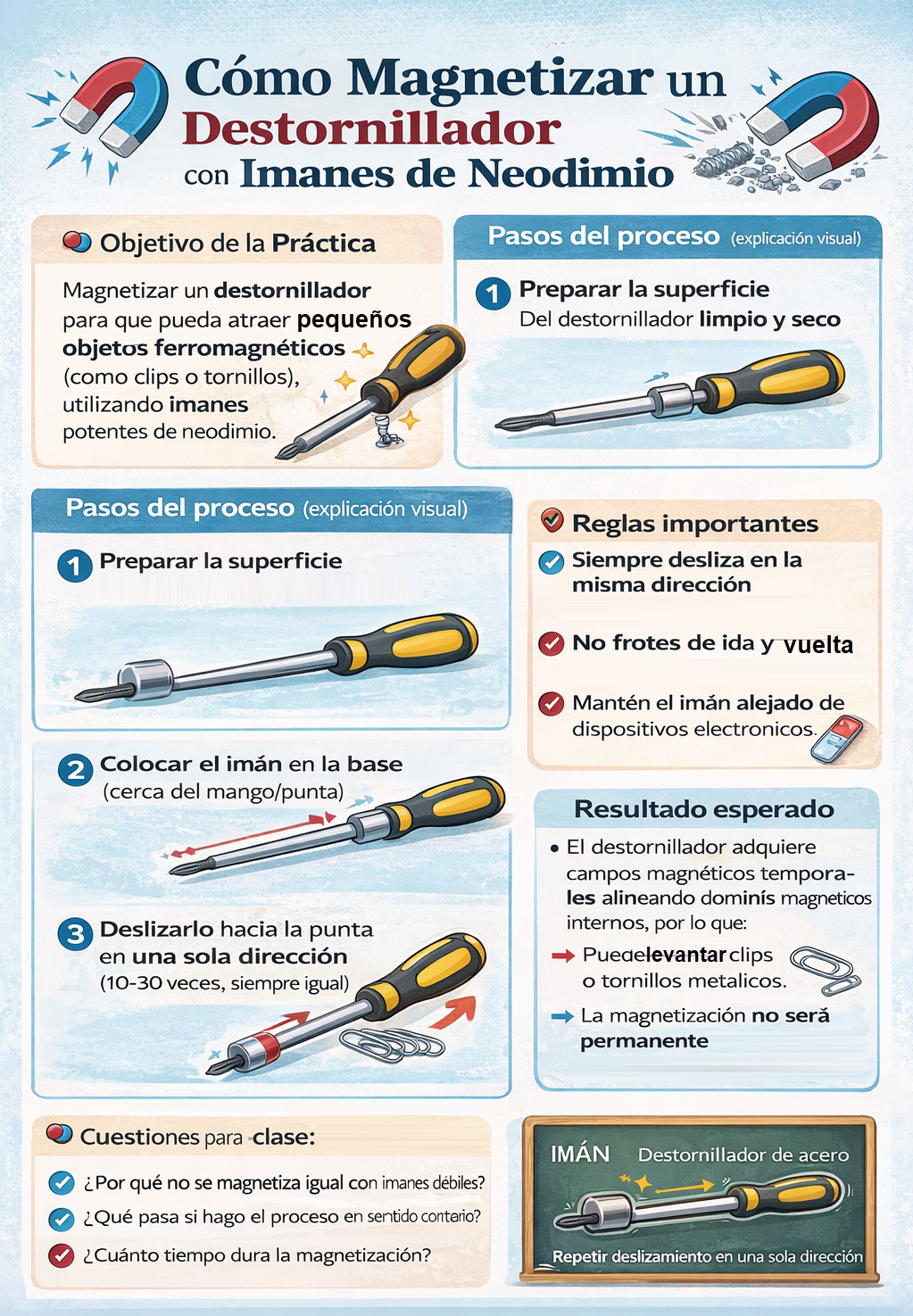 magnetizar un destornillador